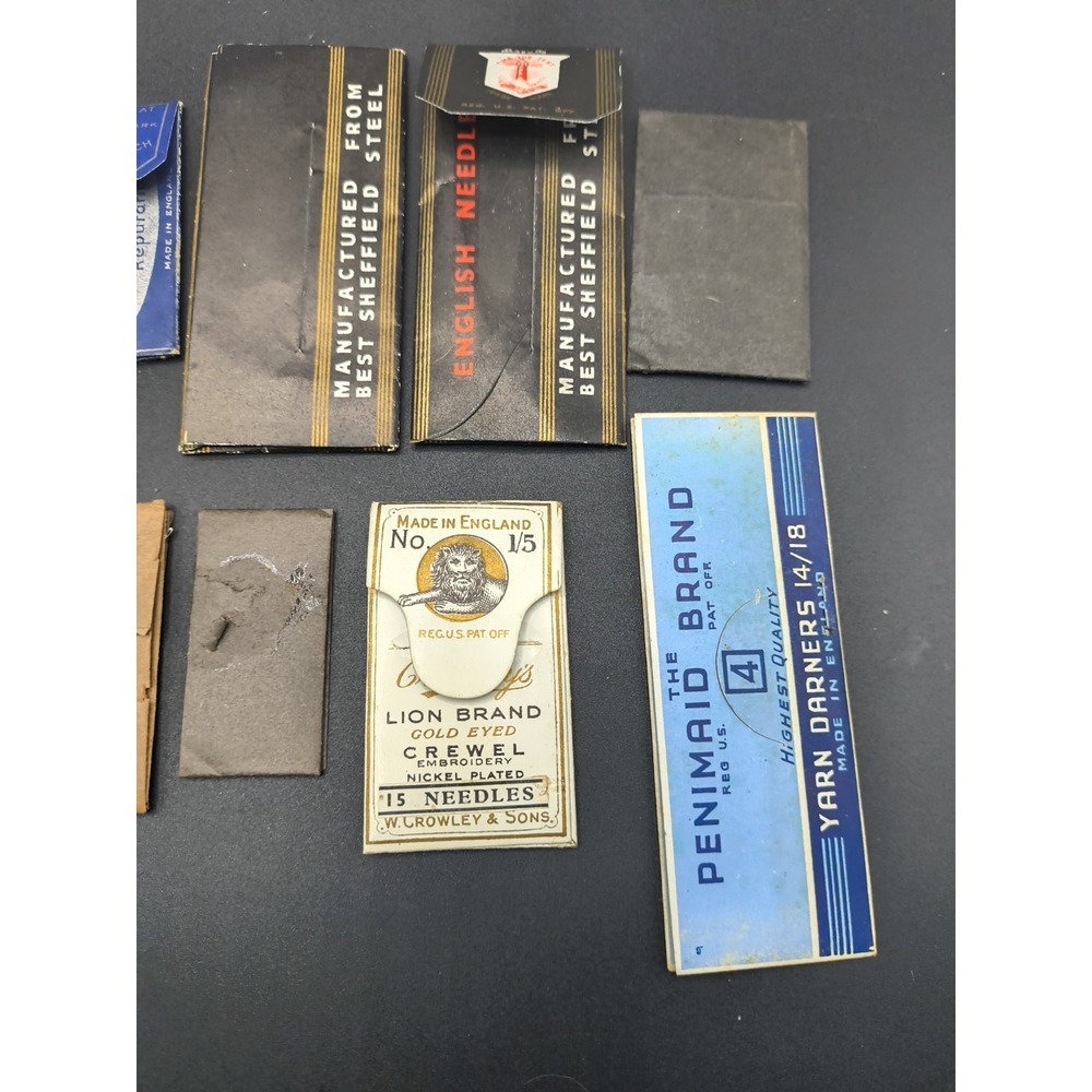 Vintage/Antique 1920s-1960s Sewing Needle Packets Lot of 12, England - Picture 8 of 8